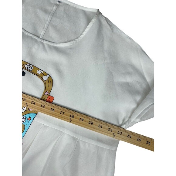 Peace Van Womens White Boho Unbranded Casual Tunic Top Size X-Large White - Picture 3 of 9